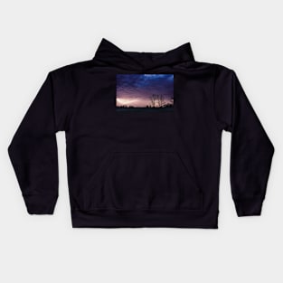 Heavy storm over the meadow Kids Hoodie